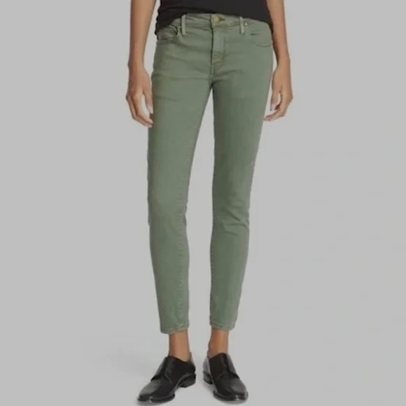 THE GREAT Women’s The Skinny Skinny Jeans in Green Size 25 - Picture 1 of 10